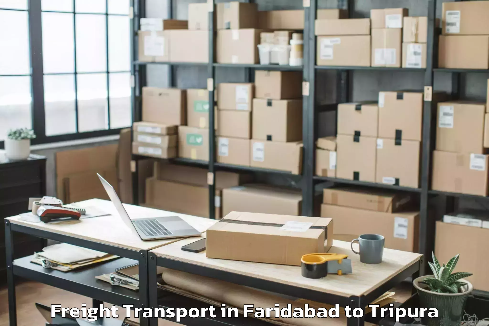 Leading Faridabad to Kamalpur Airport Ixq Freight Transport Provider